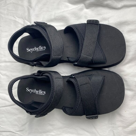 Seychelles NWOT Serenade Black Platform Sandals With Adjustable Straps & Velcro - Picture 4 of 8